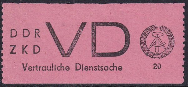 DDR Dienst ZKD 1965 Mi.-Nr. VD 2 I Befund - postfrisch Abart