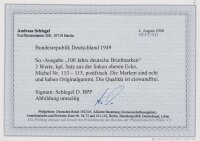 BRD 1949 Nr. 113-15 Eckrand Befund - postfrisch