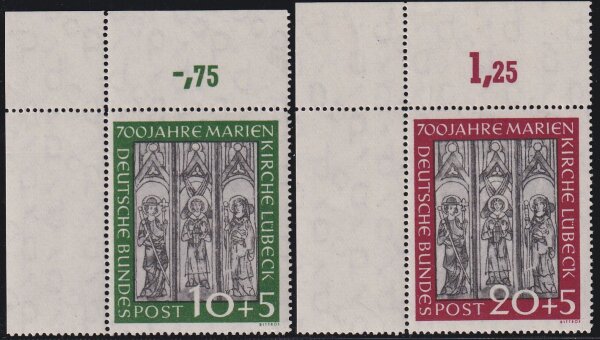 BRD 1951 Nr. 139-140 Eckrand FA - postfrisch