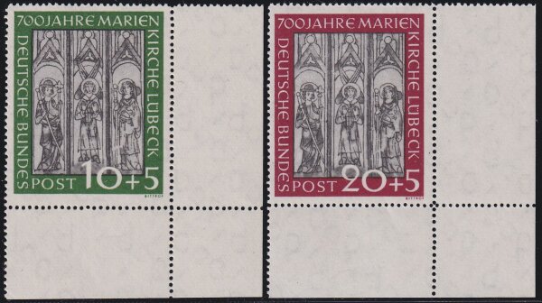BRD 1951 Nr. 139-140 Eckrand Befund - postfrisch