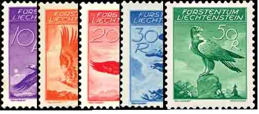 Liechtenstein 1934 Mi.-Nr. 143-147 x - ungestempelt