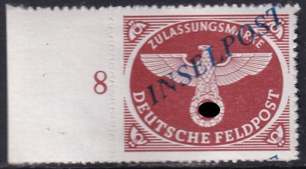 Feldpost 1944 Mi.-Nr. 10 BbI - postfrisch Randstück geprüft