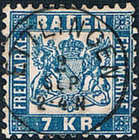 Baden 1862 Mi.-Nr. 25b - gestempelt