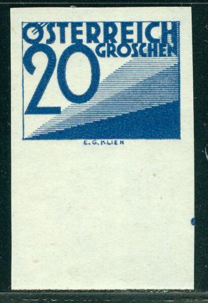 Österreich Porto 1925 Mi.-Nr. 145 UR ungezähnt - postfrisch geprüft