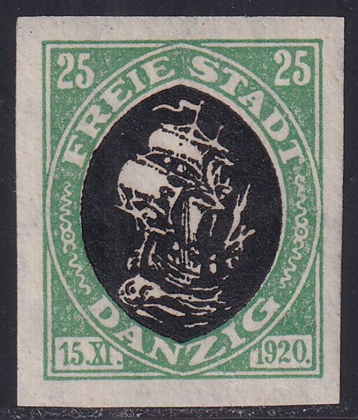 Danzig 1920 Mi.-Nr. 55 P1 - postfrisch geprüft Kniep