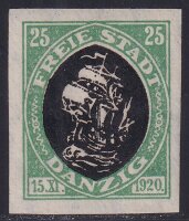 Danzig 1920 Mi.-Nr. 55 P1 - postfrisch geprüft Kniep