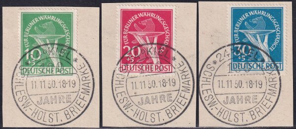 Berlin 1949 Mi.-Nr. 68-70 - Briefstücke Luxus geprüft Attest Schlegel BPP