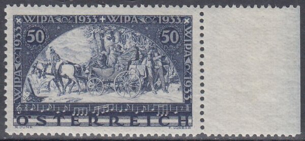 Österreich 1933 Mi.-Nr. 555 A - postfrisch Wipamarke Randstück