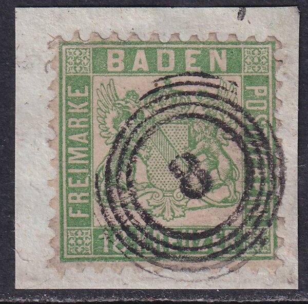 Baden 1862 Nr. 21 LUXUS Briefstück 18 Kreuzer