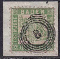 Baden 1862 Nr. 21 LUXUS Briefstück 18 Kreuzer