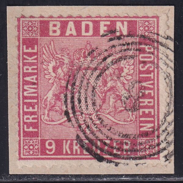 Baden 1861 Nr. 12 Briefstück