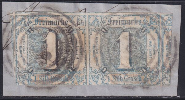 Thurn und Taxis 1860 Nr. 15 Paar auf Briefstück