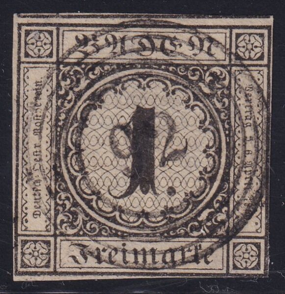 Baden 1851 Mi.-Nr. 1 a - gestempelt geprüft Seeger BPP