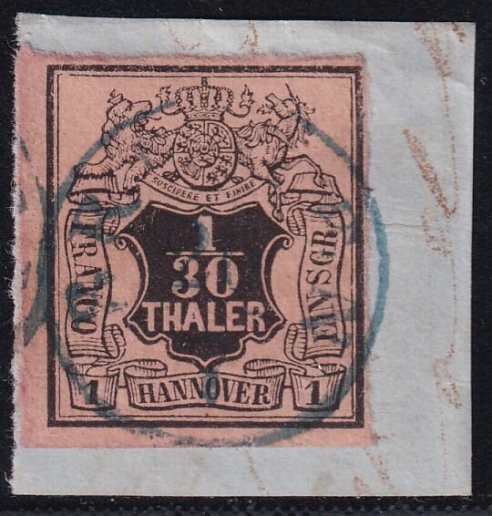 Hannover 1851 Nr. 3 TOP Briefstück