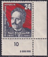 DDR 1951 Nr. 294 DV 2 ** Druckvermerk Eckrand