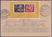 DDR 1950 Block 7 auf Sonderkarte "Leipziger...