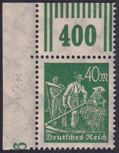 Inflation 1922 Mi.-Nr. 244 d W OR 2`9` 2 Befund -  postfrisch Eckrand