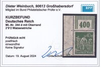 Inflation 1922 Mi.-Nr. 244 d W OR 2`9` 2 Befund -...