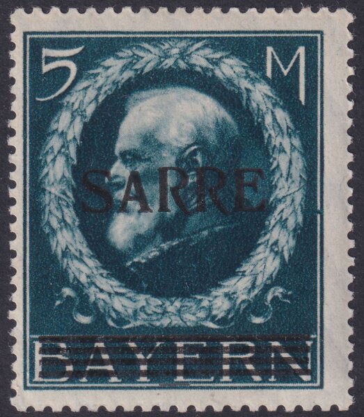 Saargebiet 1920 Mi.-Nr. 30 mit ATTEST Braun - ungebraucht
