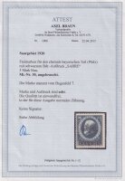 Saargebiet 1920 Mi.-Nr. 30 mit ATTEST Braun - ungebraucht