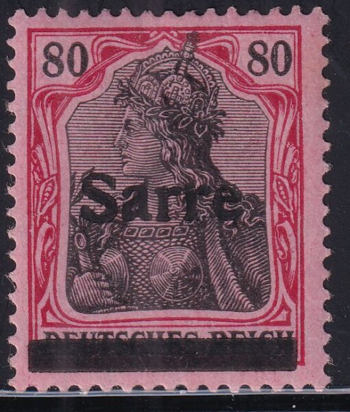 Saargebiet 1920 Mi.-Nr. 16 80Pf geprüft Burger - postfrisch