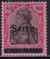Saargebiet 1920 Mi.-Nr. 16 80Pf geprüft Burger -...