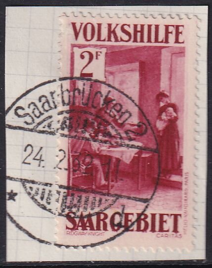 Saargebiet 1931 Mi.-Nr. 155 auf Unterlage Luxus geprüft Schmidt-Ney - gestempelt