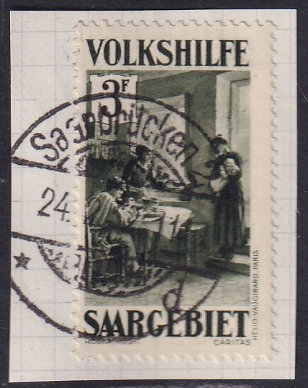 Saargebiet 1931 Mi.-Nr. 156 auf Unterlage Luxus geprüft Schmidt-Ney - gestempelt