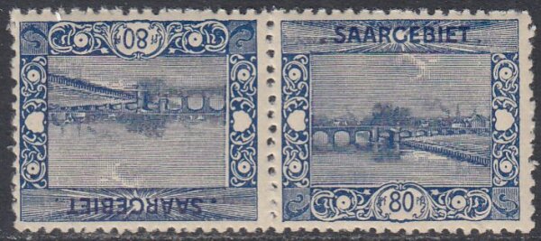 Saargebiet 1921 Mi.-Nr. 62 A Kdr II Kehrdruck - postfrisch