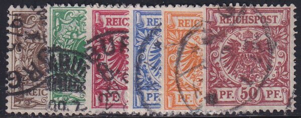 Deutsches Reich 1889 Mi.-Nr. 45-50 - gestempelt