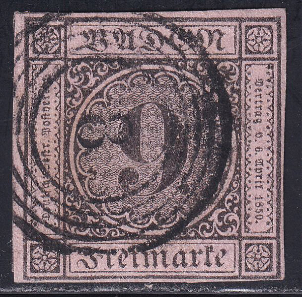 Baden 1851 Mi.-Nr. 4 a - gestempelt