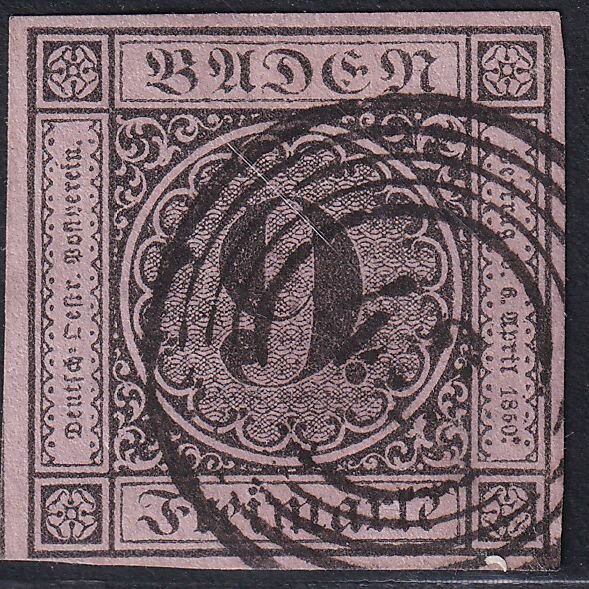 Baden 1851 Mi.-Nr. 4 b - gestempelt