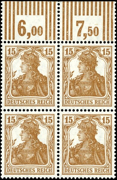 Inflation 1916 Mi.-Nr. 100 b W OR Oberrand - postfrisch