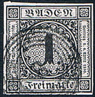 Baden 1853 Mi.-Nr. 5 - gestempelt