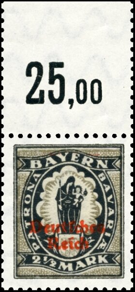 Inflation 1920 Mi.-Nr. 133 II P OR I Oberrand - postfrisch