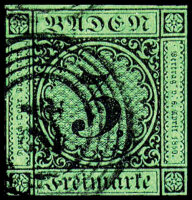 Baden 1853 Mi.-Nr. 6 - gestempelt