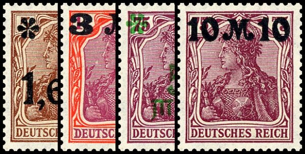 Inflation 1920 Mi.-Nr. 154-157 I - postfrisch