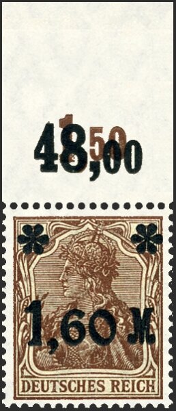Inflation 1921 Mi.-Nr. 154 I b P OR Oberrand - postfrisch geprüft