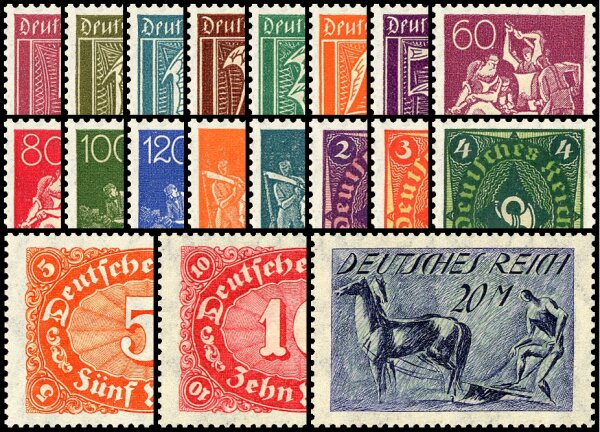 Inflation 1921 Mi.-Nr. 158-176 - postfrisch