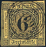 Baden 1853 Mi.-Nr. 7 - gestempelt