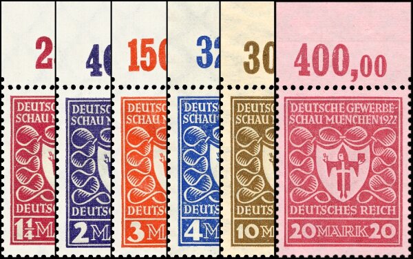 Inflation 1922 Mi.-Nr. 199-204 OR Oberrand - postfrisch