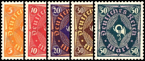 Inflation 1922 Mi.-Nr. 205-209 - postfrisch