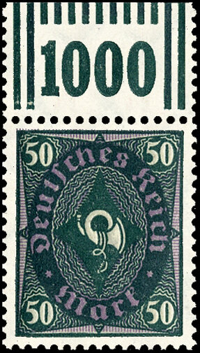 Inflation 1922 Mi.-Nr. 209 W b OR 060/292 Oberrand - postfrisch geprüft
