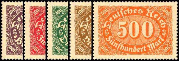 Inflation 1922 Mi.-Nr. 219-223 - postfrisch