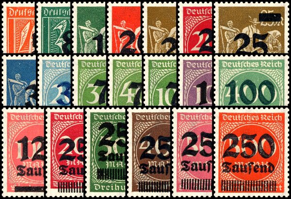 Inflation 1923 Mi.-Nr. 277-296 - postfrisch