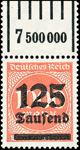 Inflation 1923 Mi.-Nr. 291 b W OR -/151 Oberrand - postfrisch geprüft