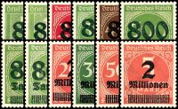 Inflation 1923 Mi.-Nr. 301-312 A+B - postfrisch