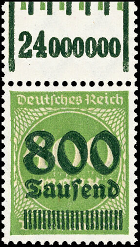 Inflation 1923 Mi.-Nr. 306 W OR - postfrisch