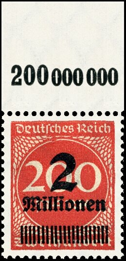 Inflation 1923 Mi.-Nr. 309 A P b OR Oberrand - postfrisch geprüft