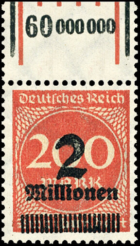 Inflation 1923 Mi.-Nr. 309 A W b OR 141/151 Oberrand - postfrisch geprüft